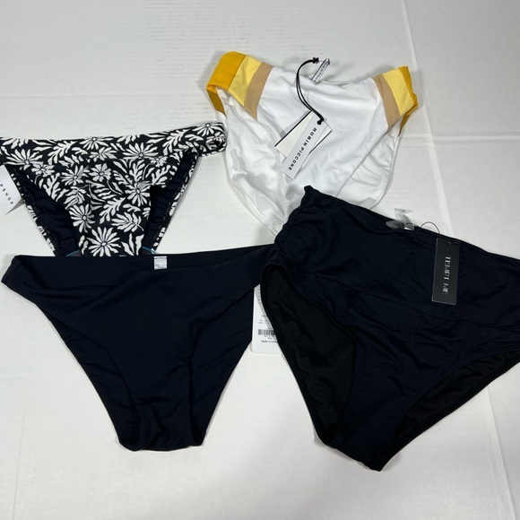 Black and White Floral Bikini Bottoms Bundle of 4 - Picture 1 of 13